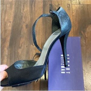 Stuart Weitzman shoes ankle strap heels sandals black size 8